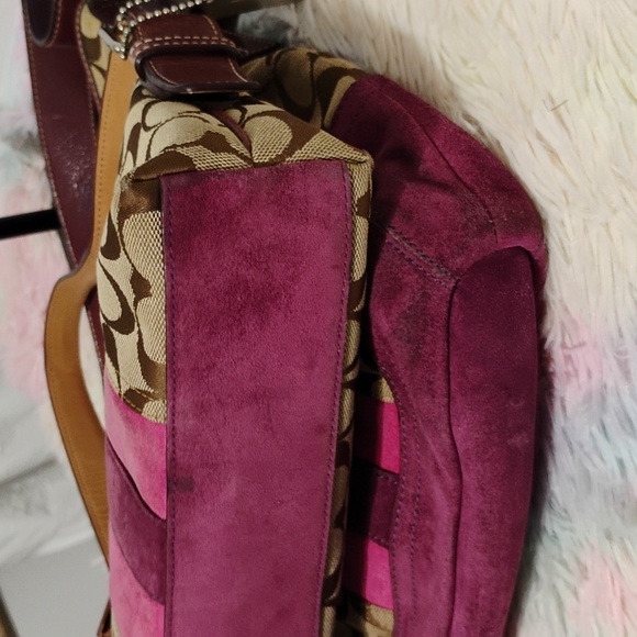 BIG BAG ONLY! MINI BAG SOLD/ Authentic Coach Y2K Demi Striped Shoulder Bag - Picture 9 of 12